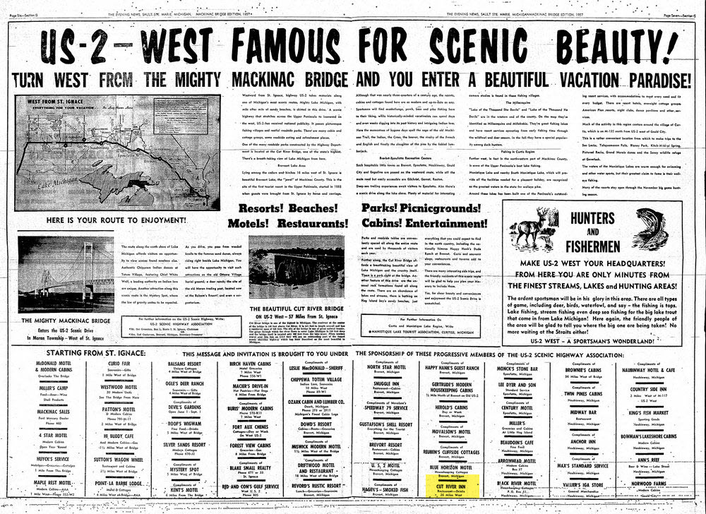 Cut River Inn (Fishers Bar and Restaurant, Callihans) - Nov 01 1957 Article (newer photo)